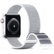 Nylon sport loop band - Wit - Extra sterke klittenbandsluiting - Geschikt voor Apple Watch 44mm / 45mm / 46mm / 49mm afbeelding