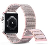 Nylon sport loop band - Zand roze - Extra sterke klittenbandsluiting - Geschikt voor Apple Watch 44mm / 45mm / 46mm / 49mm afbeelding