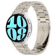 Stalen band met aansluitknop - Titanium kleur - Samsung Galaxy Watch 6 Classic - 47mm & 43mm afbeelding