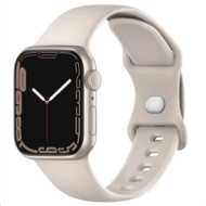 Siliconen sportbandje - Sterrenlicht / starlight - Maat: S/M - Geschikt voor Apple Watch 38mm / 40mm / 41mm / 42mm afbeelding