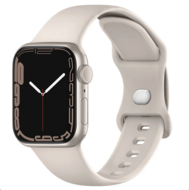 Siliconen sportbandje - Sterrenlicht / starlight - Maat: S/M - Geschikt voor Apple Watch 44mm / 45mm / 46mm / 49mm afbeelding