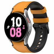 leer + siliconen bandje - Maat: small - Oker - Samsung Galaxy watch 7 / Galaxy Watch FE - 40mm & 44mm afbeelding