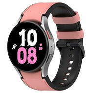 leer + siliconen bandje - Maat: small - Roze - Samsung Galaxy watch 7 / Galaxy Watch FE - 40mm & 44mm afbeelding