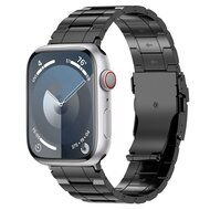 Titanium Premium Link bandje - Zwart - Geschikt voor Apple Watch 44mm / 45mm / 46mm / 49mm afbeelding