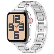 Slim Stainless steel quick-release band (small) - Zilver - Geschikt voor Apple watch 38mm / 40mm / 41mm / 42mm afbeelding