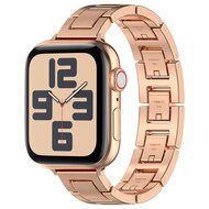 Slim Stainless steel quick-release band (small) - Rosé goud - Geschikt voor Apple watch 38mm / 40mm / 41mm / 42mm afbeelding