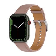 Luxe leren bandje - Oudroze - Geschikt voor Apple Watch 38mm / 40mm / 41mm / 42mm afbeelding