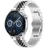 Stalen band - Zilver / zwart - Huawei Watch GT 5 (Pro) / GT 4 / GT 3 / GT 2 - 46mm afbeelding