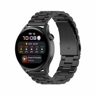 Stalen schakelband - Zwart - Huawei Watch GT 5 (Pro) / GT 4 / GT 3 / GT 2 - 46mm afbeelding