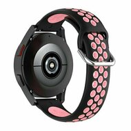 Siliconen sportbandje met gesp - Zwart + lichtroze - Huawei Watch GT 5 (Pro) / GT 4 / GT 3 / GT 2 - 46mm afbeelding