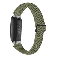 Fitbit Inspire 3 - Elastische solo loop nylon bandje - Groen afbeelding