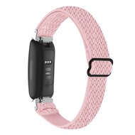 Fitbit Inspire 3 - Elastische solo loop nylon bandje - Roze afbeelding