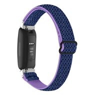Fitbit Inspire 3 - Elastische solo loop nylon bandje - Blauw / paars afbeelding