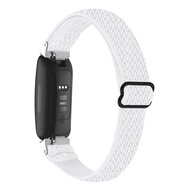 Fitbit Inspire 3 - Elastische solo loop nylon bandje - Wit afbeelding