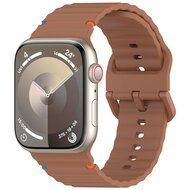 Wave sportband - Bruin - Geschikt voor Apple Watch 38mm / 40mm / 41mm / 42mm afbeelding
