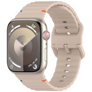 Wave sportband - Cappuccino - Geschikt voor Apple Watch 38mm / 40mm / 41mm / 42mm afbeelding