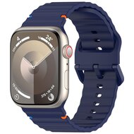 Wave sportband - Donkerblauw - Geschikt voor Apple Watch 44mm / 45mm / 46mm / 49mm afbeelding