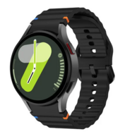 Wave Sportband met aansluitknop - Zwart - Samsung Galaxy Watch 4 - 40mm & 44mm