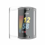 Fitbit Charge 5 & 6 siliconen case (volledig beschermd) - Transparant afbeelding