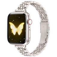 Stalen slim fit band - Sterrenlicht / Starlight - Geschikt voor Apple watch 38mm / 40mm / 41mm / 42mm afbeelding