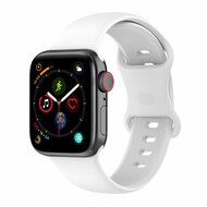 Siliconen sportbandje - Wit - Maat: S/M - Geschikt voor Apple Watch 38mm / 40mm / 41mm / 42mm afbeelding