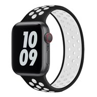 Solo Loop Sportbandje - Maat: S - Zwart + Wit - Geschikt voor Apple Watch 44mm / 45mm / 46mm / 49mm afbeelding