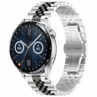 Stalen band - Zilver / zwart - Huawei Watch 4 (pro) / 3 (pro) / Ultimate afbeelding