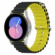 Ocean Style siliconen bandje - Zwart / geel - Huawei Watch 4 (pro) / 3 (pro) / Ultimate afbeelding