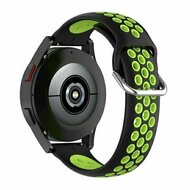 Siliconen sportbandje met gesp - Zwart + groen - Huawei Watch 4 (pro) / 3 (pro) / Ultimate afbeelding