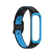 Siliconen band 2 kleurig - Zwart / blauw - Samsung Galaxy Fit 2 afbeelding