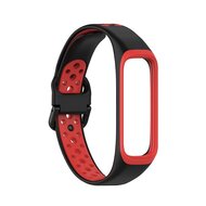 Siliconen band 2 kleurig - Zwart / rood - Samsung Galaxy Fit 2 afbeelding