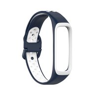 Siliconen band 2 kleurig - Donkerblauw / wit - Samsung Galaxy Fit 2 afbeelding