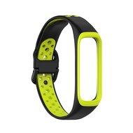 Siliconen band 2 kleurig - Zwart / groen - Samsung Galaxy Fit 2 afbeelding