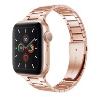 Stalen schakelband - Champagne goud - Geschikt voor Apple watch 44mm / 45mm / 46mm / 49mm afbeelding