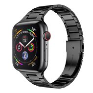 Stalen schakelband - Zwart - Geschikt voor Apple watch 44mm / 45mm / 46mm / 49mm afbeelding