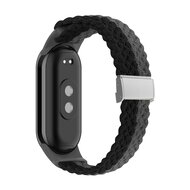 Braided nylon bandje - Zwart met grijs - Xiaomi Smart Band 8 & 9 afbeelding