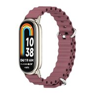 Ocean siliconen bandje - Wijnrood - Xiaomi Smart Band 8 & 9 afbeelding