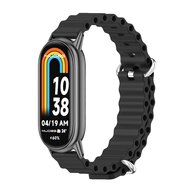 Ocean siliconen bandje - Zwart - Xiaomi Smart Band 8 & 9 afbeelding