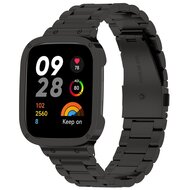 Stalen schakelband met case - Zwart - Xiaomi Redmi Watch 3 afbeelding