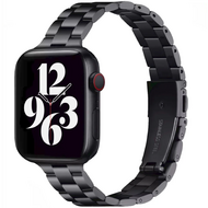 Stalen slim fit schakelband - Zwart - Geschikt voor Apple watch 44mm / 45mm / 46mm / 49mm afbeelding