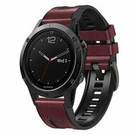 leer + siliconen bandje - Bordeaux - Garmin Tactix 8 - 47mm afbeelding