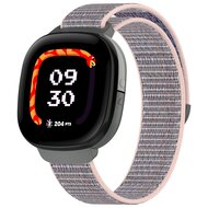 Fitbit Ace LTE - Nylon loop band met klittenbandsluiting - Zandroze afbeelding
