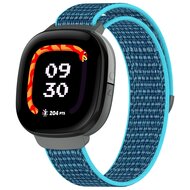 Fitbit Ace LTE - Nylon loop band met klittenbandsluiting - Blauw afbeelding