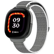 Fitbit Ace LTE - Nylon loop band met klittenbandsluiting - Grijs afbeelding