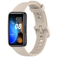 Siliconen bandje met gesp - Beige - Huawei Band 10 / 9 / 8 afbeelding