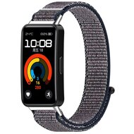Sport loop nylon bandje - Blauw gemêleerd - Huawei Band 10 / 9 / 8 afbeelding