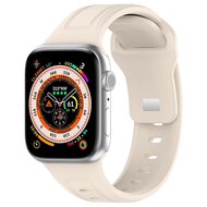 Square siliconen band - Beige - Geschikt voor Apple Watch 44mm / 45mm / 46mm / 49mm afbeelding