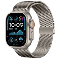Milanese loop band met klik-sluiting - Titanium kleur - Geschikt voor Apple Watch 44mm / 45mm / 46mm / 49mm afbeelding