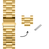 Stalen schakels - 22mm banden - Goud afbeelding
