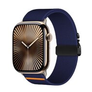 Nylon bandje met Parachute sluiting - Donkerblauw - Geschikt voor Apple Watch 38mm / 40mm / 41mm / 42mm afbeelding
